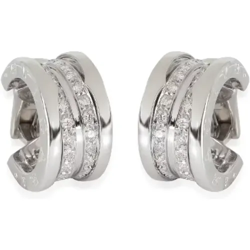 Pre-owned Jewellery, female, , Size: ONE SIZE Pre-owned White Gold earrings - Bvlgari Vintage - Modalova