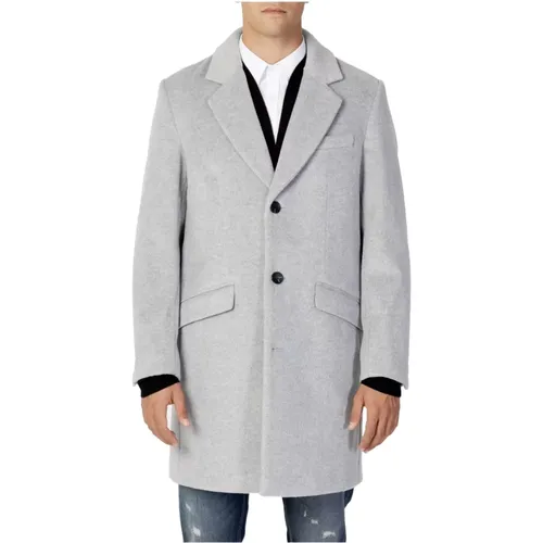Grey Plain Coat with Buttons , male, Sizes: M, XL, 2XL - Antony Morato - Modalova