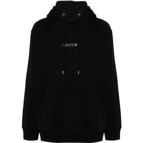 Hoodies, male, , Size: S Logo Sweatshirt with Hood - Lanvin - Modalova