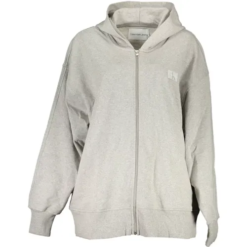 Zip-throughs, male, , Size: XS Cotton Hooded Sweater - Calvin Klein - Modalova