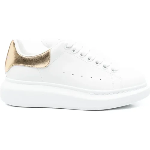Sneakers, female, , Size: 10 US Lace-Up Sneakers with Gold-Tone Heel - alexander mcqueen - Modalova