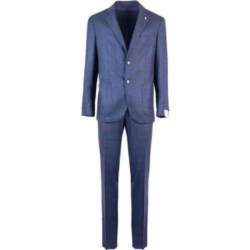 Single Breasted Suits, male, , Size: 2XL Checkered Men Suit - Lubiam - Modalova