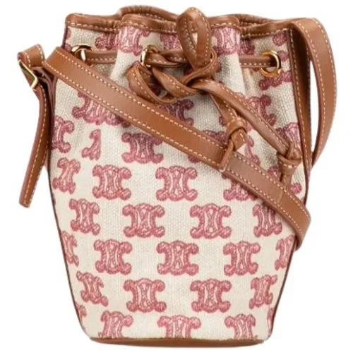 Pre-owned Bucket Bags, female, , Size: ONE SIZE Pre-owned Vintage Canvas Bucket Bag - Celine Vintage - Modalova
