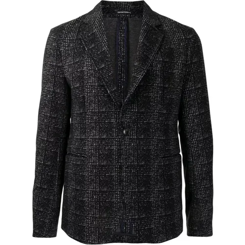 Blazers, male, , Size: XS Checked Blazer - Emporio Armani - Modalova