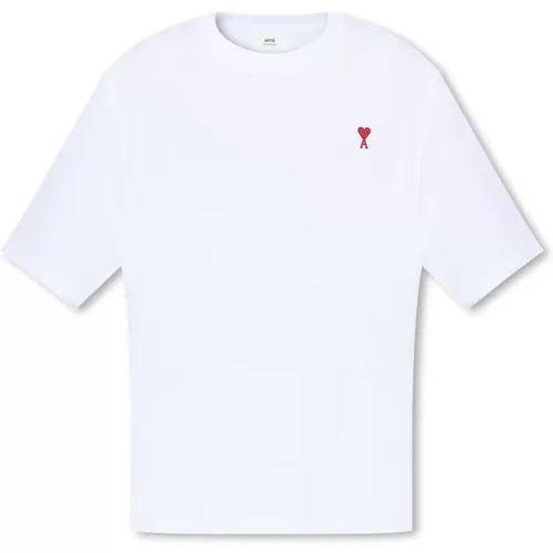 Baumwoll-T-Shirt mit Logo , Herren, Größe: XL - Ami Paris - Modalova