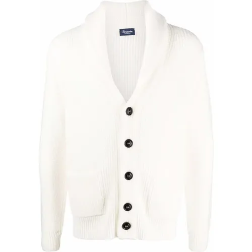 Cardigans, male, , Size: L Shawl Collar Sweater Merino Wool - Drumohr - Modalova