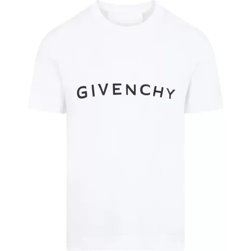 Weißes Logo T-Shirt Rundhalsausschnitt Kurzarm , Herren, Größe: S - Givenchy - Modalova
