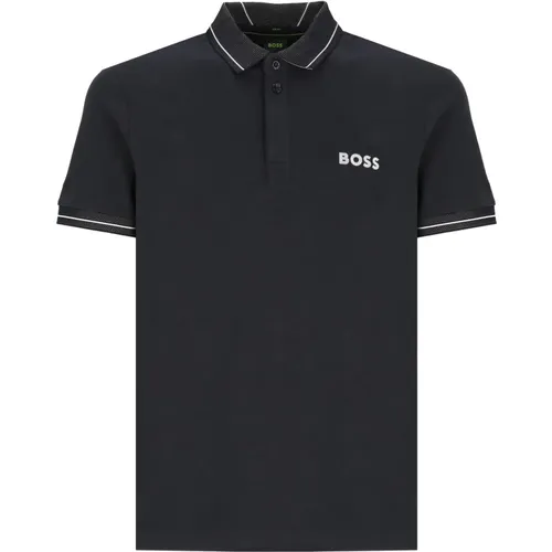 Blau Polo Shirt mit Kontrastdetails , Herren, Größe: 3XL - BOSS Green - Modalova
