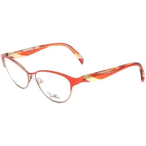 Glasses, female, , Size: ONE SIZE Pink Metal Frames with Gold Dial - EMILIO PUCCI - Modalova