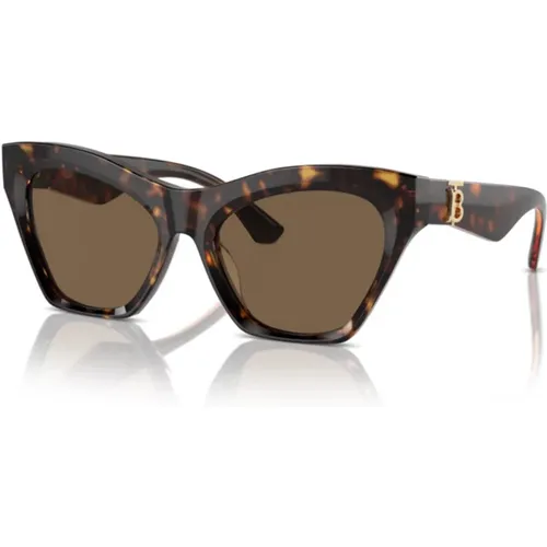 Modern Cat-Eye Sunglasses with Gold Accents , female, Sizes: 55 MM - Burberry - Modalova