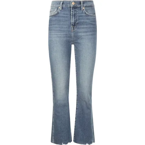 Hohe Taille Slim Kick Jeans , Damen, Größe: W25 - 7 For All Mankind - Modalova