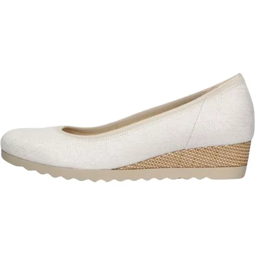 Damen Keilabsatz Slip-Ons Weiß Wildleder , Damen, Größe: 40 EU - Gabor - Modalova