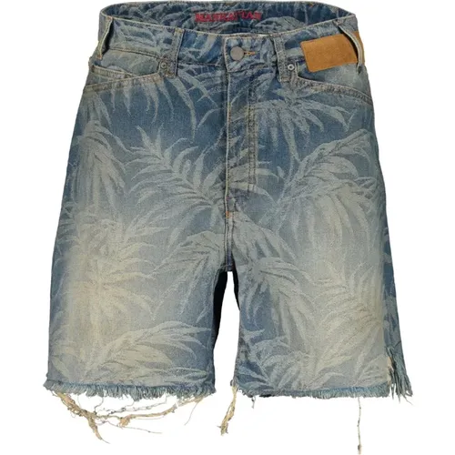 Cotton Shorts with Fringe Finish , male, Sizes: W33 - Palm Angels - Modalova