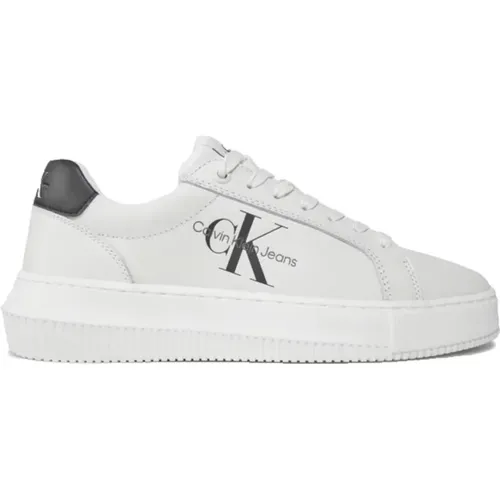 Monochrome Leather Sneakers , female, Sizes: 6 UK, 7 UK, 8 UK, 4 UK, 3 UK, 5 UK - Calvin Klein - Modalova