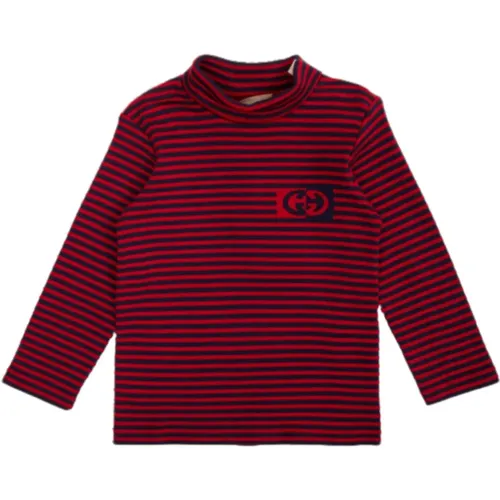 Gestreiftes Kinder T-Shirt Rot/Blau - Gucci - Modalova