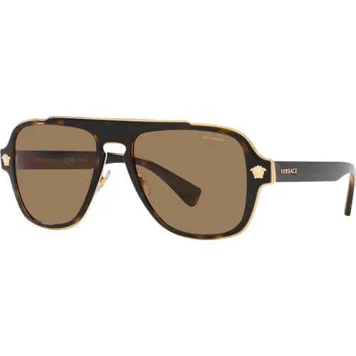 Medusa Charm Sunglasses , male, Sizes: 56 MM - Versace - Modalova