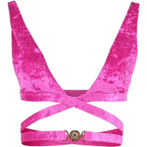 Bikinis, female, , Size: L Triangle bikini top - Versace - Modalova