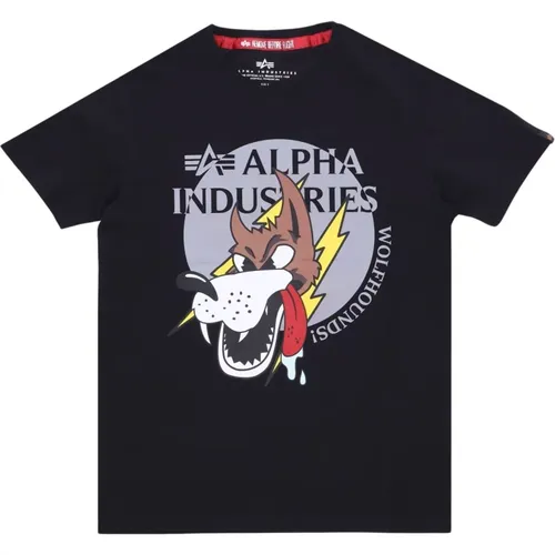 Wolfhounds Tee - Streetwear Kollektion , Herren, Größe: L - alpha industries - Modalova