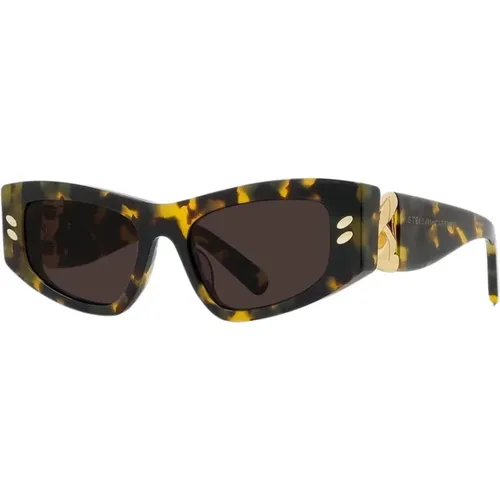 Coloured Havana/Brown Sunglasses , female, Sizes: 52 MM - Stella Mccartney - Modalova
