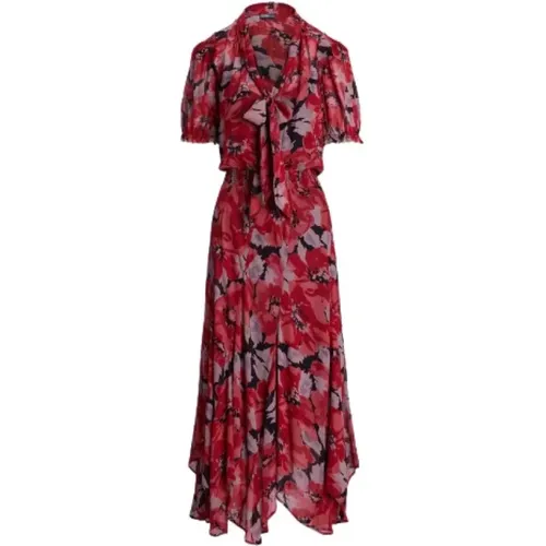 Georgette Poppy Floral Long Dress , female, Sizes: M, S - Polo Ralph Lauren - Modalova