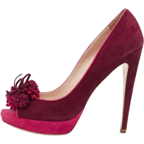 Pre-owned Pumps, female, , Size: 10 1/2 US Pre-owned Suede heels - Miu Miu Pre-owned - Modalova