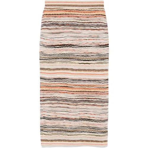 Pencil Skirts, female, , Size: M Orange Elasticated Waistband Skirt - Missoni - Modalova