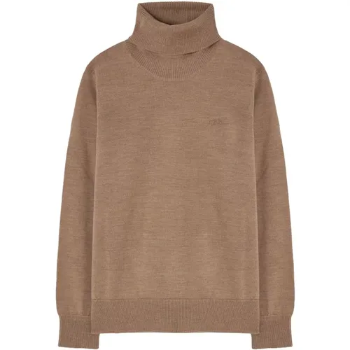 Turtlenecks, male, , Size: L Sybille Logo Jersey Sweater - A.p.c. - Modalova