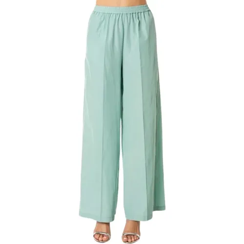 Wide Trousers, female, , Size: S Palazzo Taffeta Wide Leg Pants - Forte Forte - Modalova