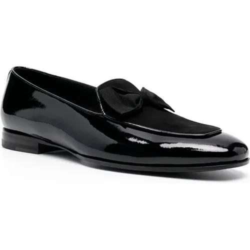 Loafers, male, , Size: 8 US Loafer Patent BOW - 45 - Tagliatore - Modalova