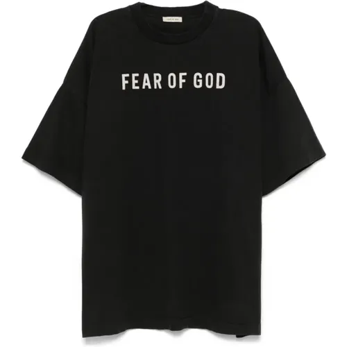 T-Shirts, male, , Size: S Jersey Crew Neck Logo T-shirt - Fear Of God - Modalova