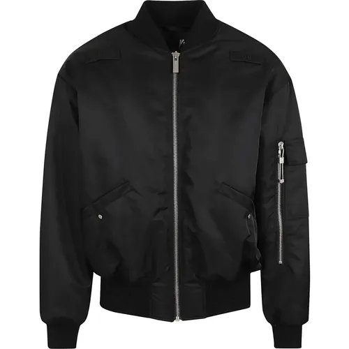 Schwarze Bomberjacke für Männer , Herren, Größe: M - 44 Label Group - Modalova