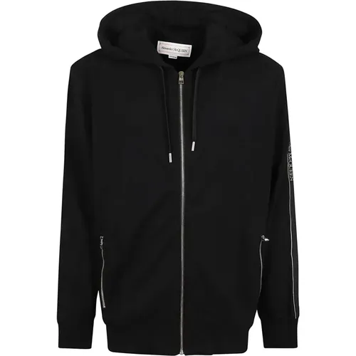 Sweatshirt with Zipper Hood , male, Sizes: XL, S, L - alexander mcqueen - Modalova