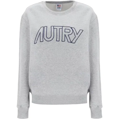 Sweatshirt mit Logo-Stickerei , Damen, Größe: S - Autry - Modalova