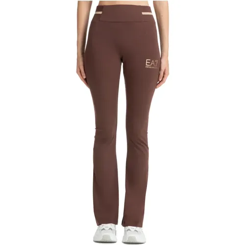 High Waist Legging, Solid Color, Elastic Waist , female, Sizes: S - Emporio Armani EA7 - Modalova