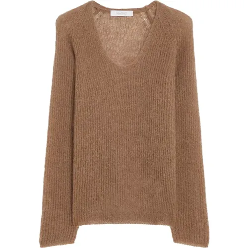 Weicher Mohair-Mix V-Ausschnitt Pullover - Max Mara - Modalova