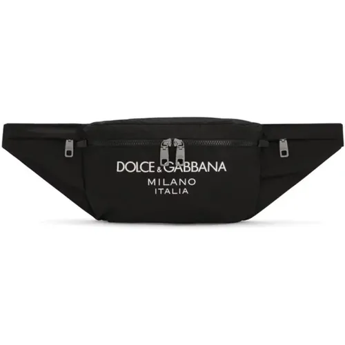 Belt Bags, male, , Size: ONE SIZE Logo-Print Belt Bag - Dolce & Gabbana - Modalova