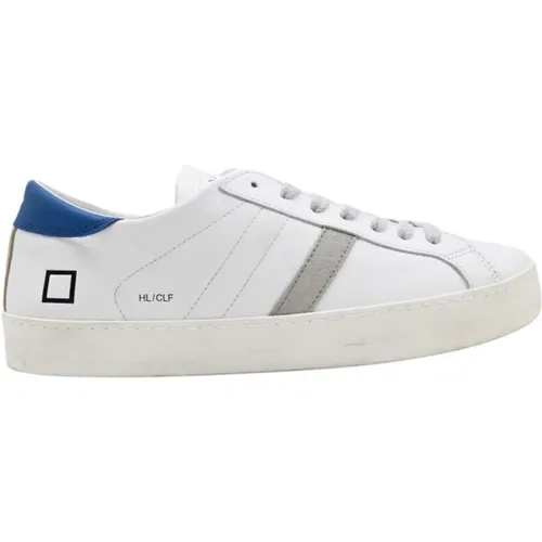 Niedrige Kalb Weiß Blaue Sneakers , Herren, Größe: 43 EU - D.a.t.e. - Modalova