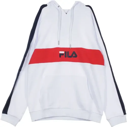 Hoodies, male, , Size: XL Lightweight Hooded Sweatshirt in /Black/Red - Fila - Modalova