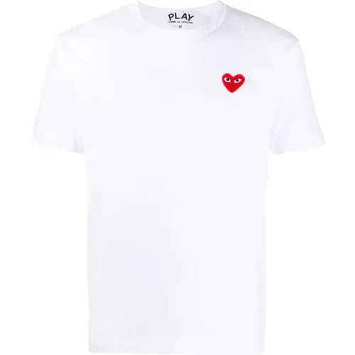 Logo Patch Cotton T-Shirt , male, Sizes: 2XL, XL, L - Comme des Garçons Play - Modalova