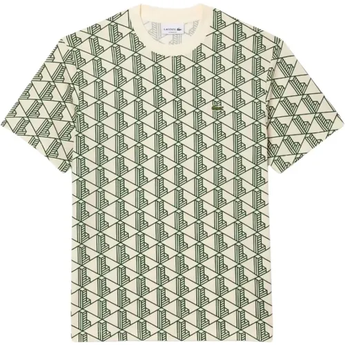 Monogramm Iconic Baumwoll T-Shirt , Herren, Größe: S - Lacoste - Modalova