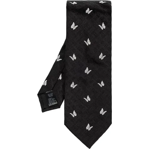 Silk tie with butterfly motif , male, Sizes: ONE SIZE - Dolce & Gabbana - Modalova