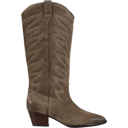 Suede Cowboy Boots for Women , female, Sizes: 5 UK - Ash - Modalova