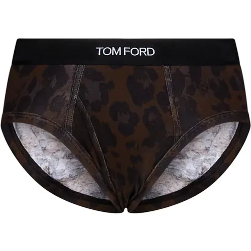 Stilvolle braune Leopardenmuster-Unterwäsche , Herren, Größe: M - Tom Ford - Modalova