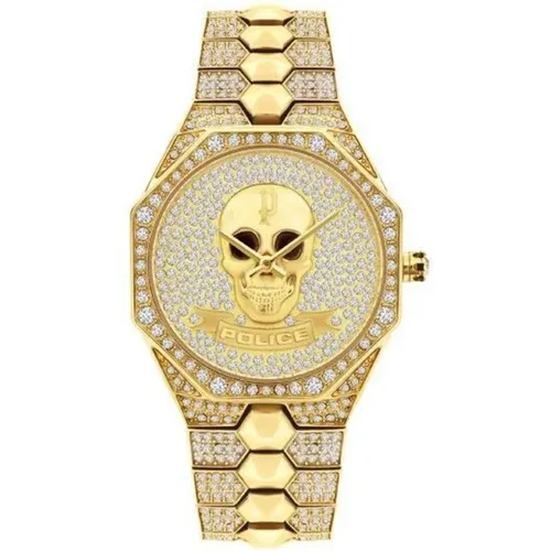 Watches, female, , Size: ONE SIZE Gold Womens Analog Watch with Rhinestone Facing - Police - Modalova