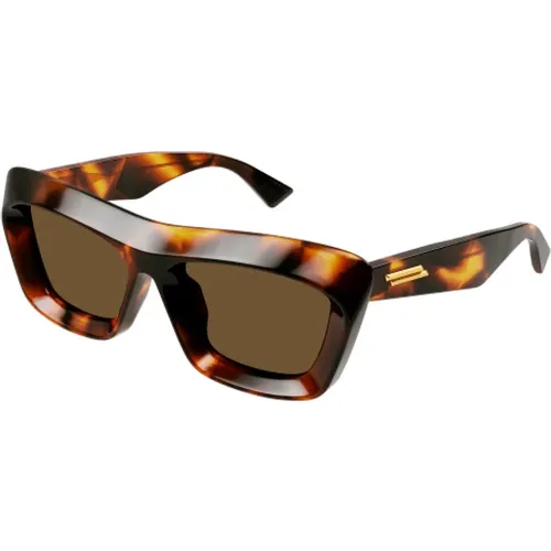 Bold Rectangle ‘ Bv1283S’ Sunglasses /Havana Tortoise , female, Sizes: M - Bottega Veneta - Modalova