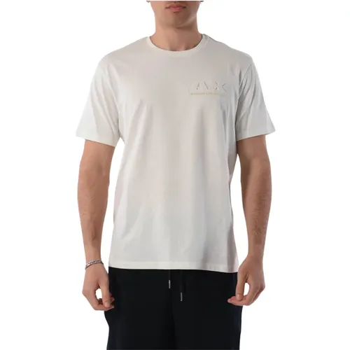 Cotton T-shirt with chest logo , male, Sizes: 2XL, S, L, M, XL - Armani Exchange - Modalova