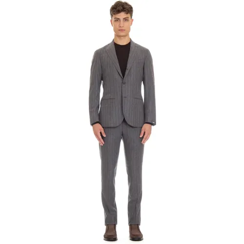 Grey Dress Suit Monopetto , male, Sizes: L, XL, M, 2XL - Barba - Modalova