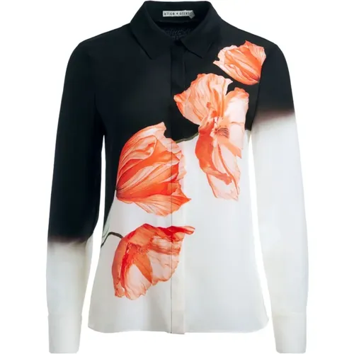 Floral Print Silk Shirt , female, Sizes: M - alice + olivia - Modalova