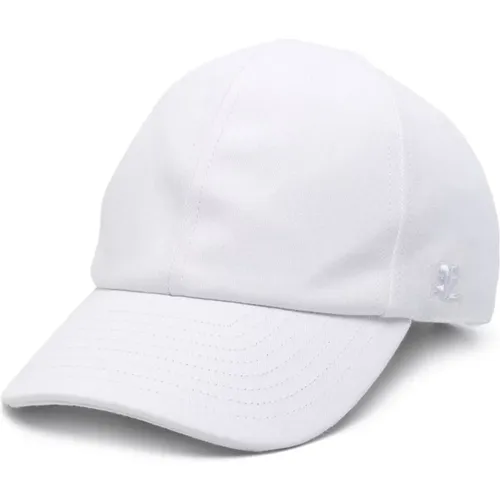 Cotton Twill Hat with Button , male, Sizes: M - Courrèges - Modalova
