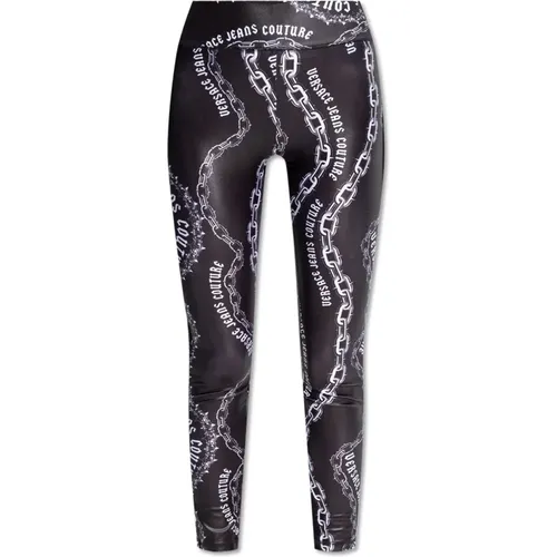 Patterned leggings by , female, Sizes: S, 2XS, XS - Versace Jeans Couture - Modalova